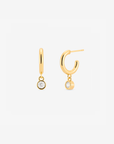 Baby Hoop Round Drop Earring Clear CZ