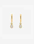 Baby Hoop Pear Drop Earring Clear CZ