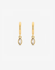 Baby Hoop Marquis Drop Earring Clear CZ