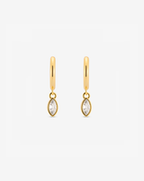 Baby Hoop Marquis Drop Earring Clear CZ