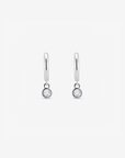 Baby Hoop Round Drop Earring Clear CZ