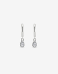Baby Hoop Pear Drop Earring Clear CZ