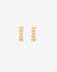 Baby Hoop Bezel Stones Earring Clear CZ