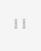 Baby Hoop Bezel Stones Earring Clear CZ
