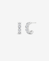 Baby Hoop Bezel Stones Earring Clear CZ
