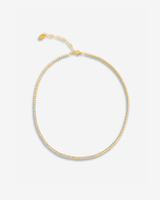 Tennis Necklace 16” x 2mm — Sterling Silver, Gold Plated