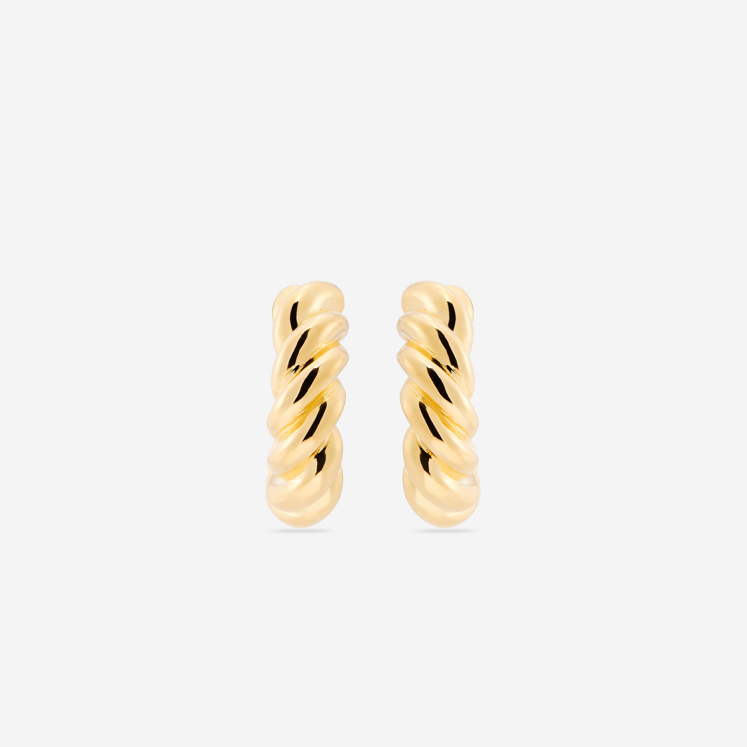 MÉGA Chunky Rope Twisted Earrings in gold vermeil—twisted hoop design, 6.15 mm wide × 20.08 mm tall.