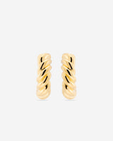 MÉGA Chunky Rope Twisted Earrings in gold vermeil—twisted hoop design, 6.15 mm wide × 20.08 mm tall.