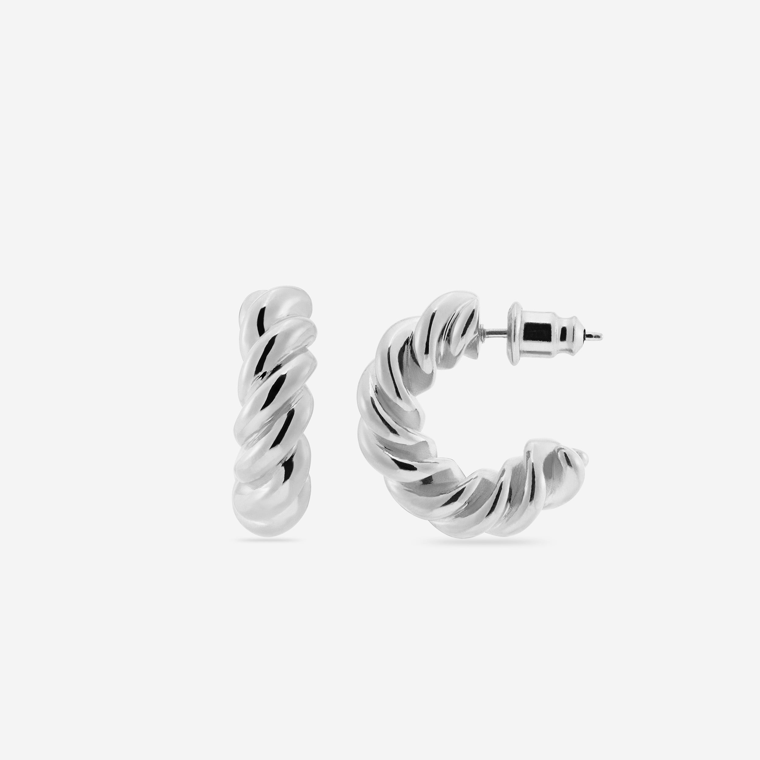 MÉGA Chunky Rope Twisted Earrings in gold vermeil—twisted hoop design, 6.15 mm wide × 20.08 mm tall.