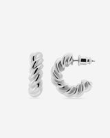 MÉGA Chunky Rope Twisted Earrings in gold vermeil—twisted hoop design, 6.15 mm wide × 20.08 mm tall.