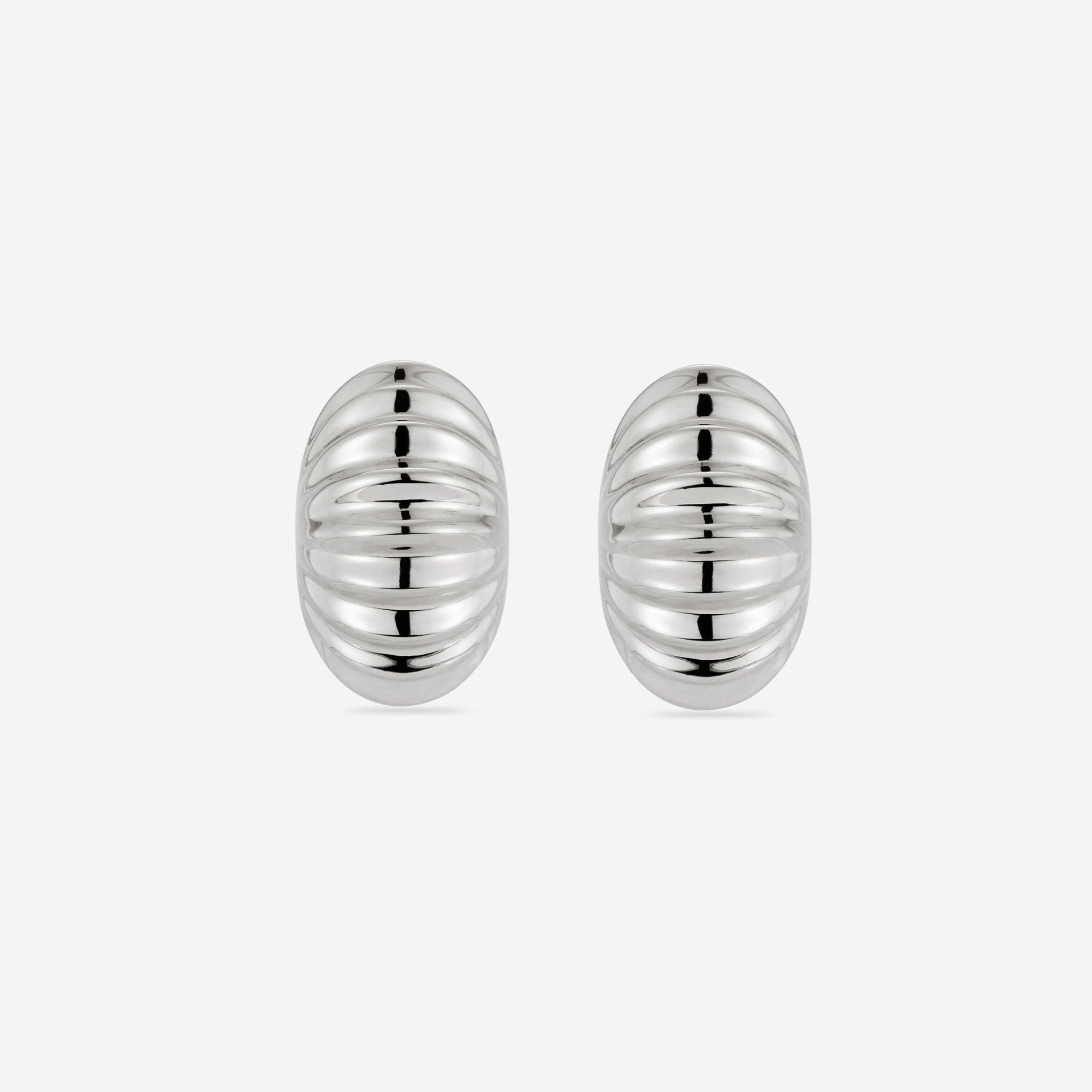MÉGA Snail Earrings in gold vermeil—30 mm spiral-shaped studs, 18.7 mm width, 15.1 mm depth, stainless-steel posts, 9 g.