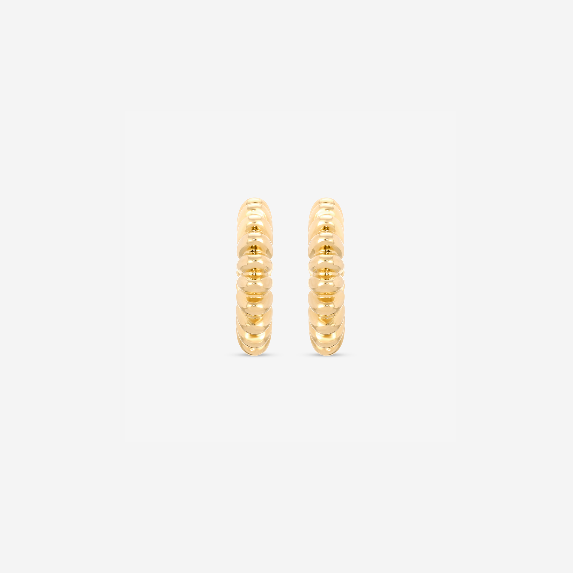 MÉGA Twixie Hoop Earrings in gold vermeil—28 mm × 6.5 mm polished tube hoops with stainless‑steel posts, 7.55 g