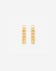 MÉGA Twixie Hoop Earrings in gold vermeil—28 mm × 6.5 mm polished tube hoops with stainless‑steel posts, 7.55 g