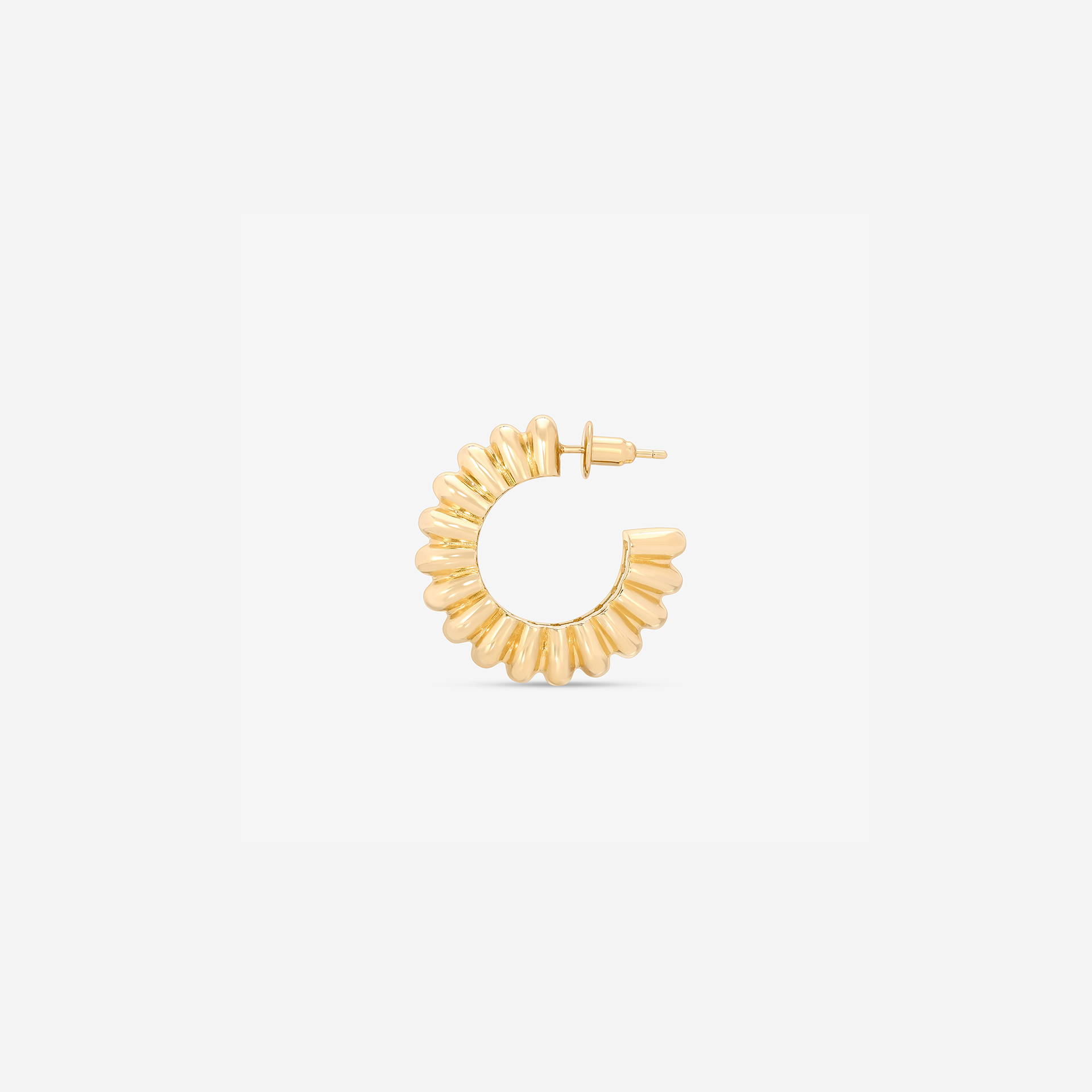 MÉGA Twixie Hoop Earrings in gold vermeil—28 mm × 6.5 mm polished tube hoops with stainless‑steel posts, 7.55 g