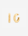 MÉGA Twixie Hoop Earrings in gold vermeil—28 mm × 6.5 mm polished tube hoops with stainless‑steel posts, 7.55 g