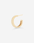 MÉGA Speedy Earrings in gold vermeil—slim fluted hoop earrings, 19 mm wide, 2 mm thick, stainless-steel posts, lightweight 4.76 g.