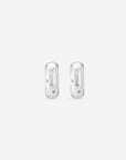 MÉGA Dalmatian Earrings in gold vermeil—sculptural studs with scattered CZ accents, stainless-steel posts, lightweight and refined.