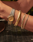 MÉGA Large Curb Bracelet in gold vermeil—7 mm-wide curb-link chain, 7″ length, 12.25 g, lobster clasp.