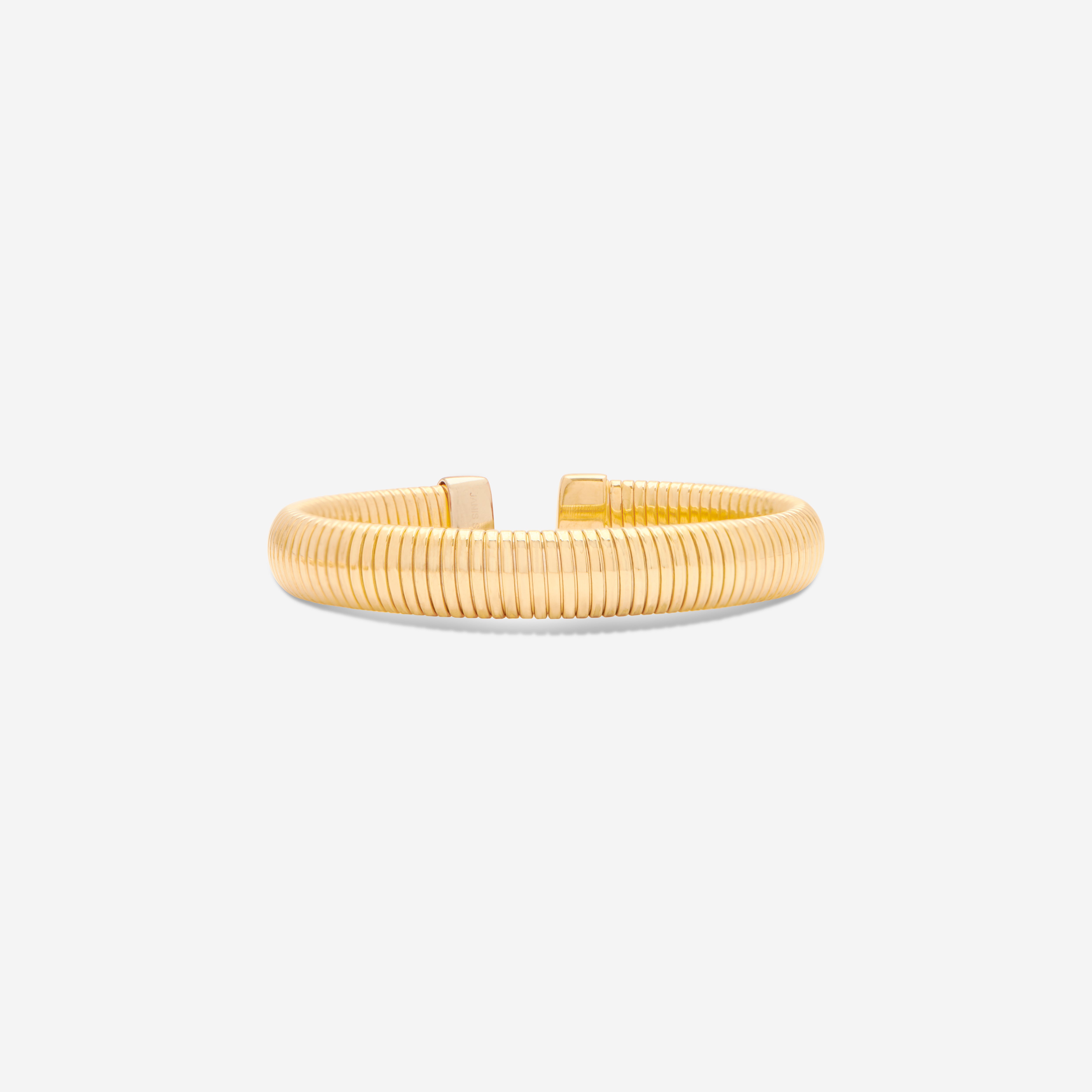 MÉGA Open Cobra Bracelet in gold vermeil—10 mm wide open-back cuff, sculptural and lightweight.