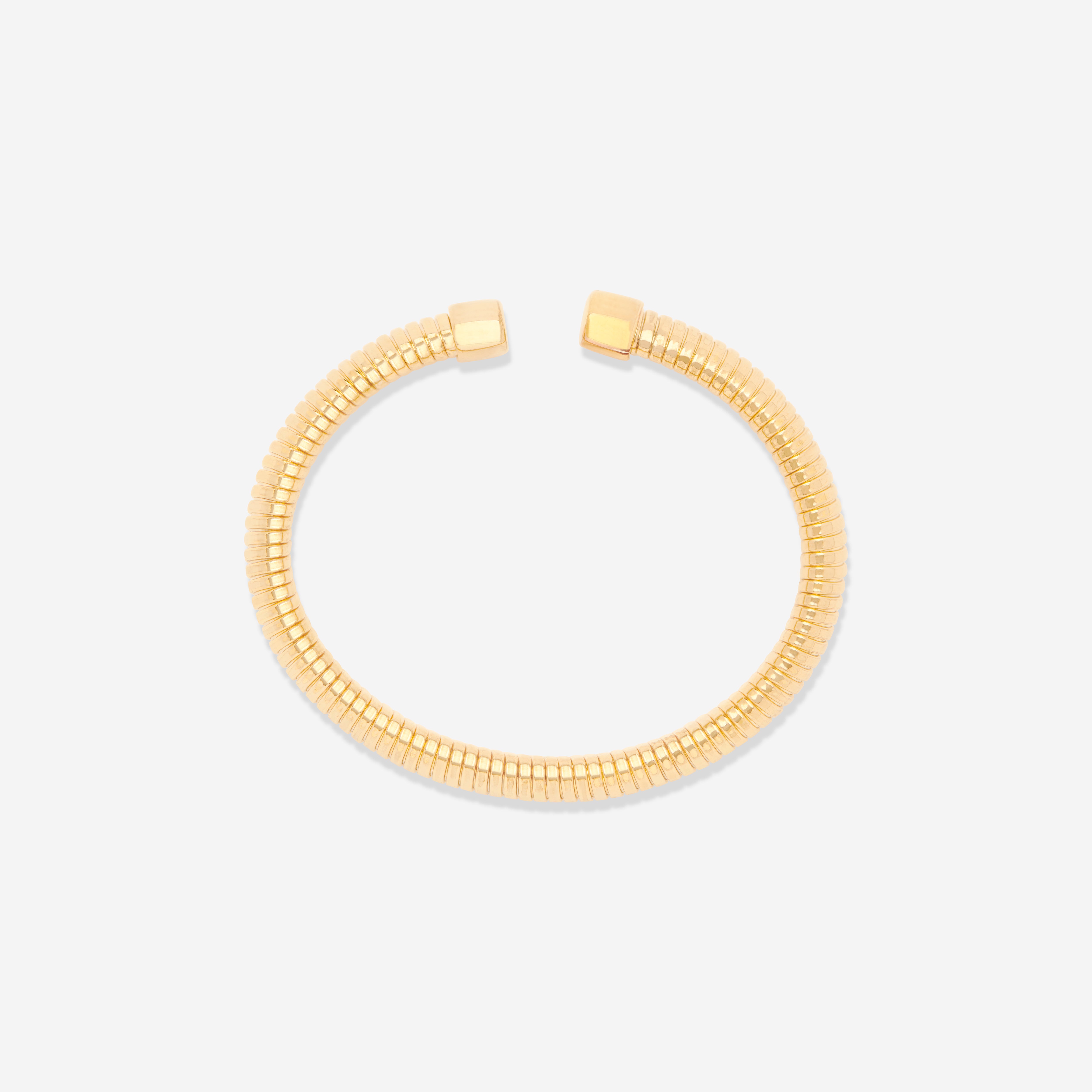 MÉGA Open Cobra Bracelet in gold vermeil—10 mm wide open-back cuff, sculptural and lightweight.