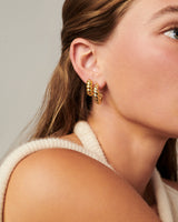 MÉGA Chunky Rope Twisted Earrings in gold vermeil—twisted hoop design, 6.15 mm wide × 20.08 mm tall.