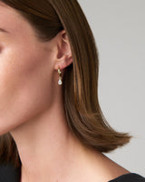 Baby Hoop Pear Drop Earring Clear CZ