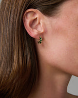 Baby Hoop Bezel Stones Earring Emerald CZ