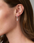 Baby Hoop Marquis Drop Earring Clear CZ