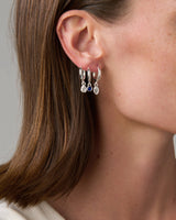 Baby Hoop Marquis Drop Earring Sapphire CZ