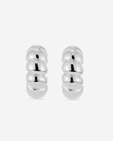 MÉGA Twist Chunky Rope Earrings in silver vermeil—bold sculptural hoops, 5.5 mm to 7.5 mm wide, 25 mm tall.