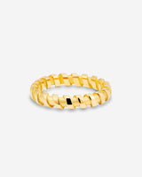 MÉGA Wrap Ring in gold vermeil—sterling silver 3.9 mm sculptural enhancer ring, ideal for stacking.