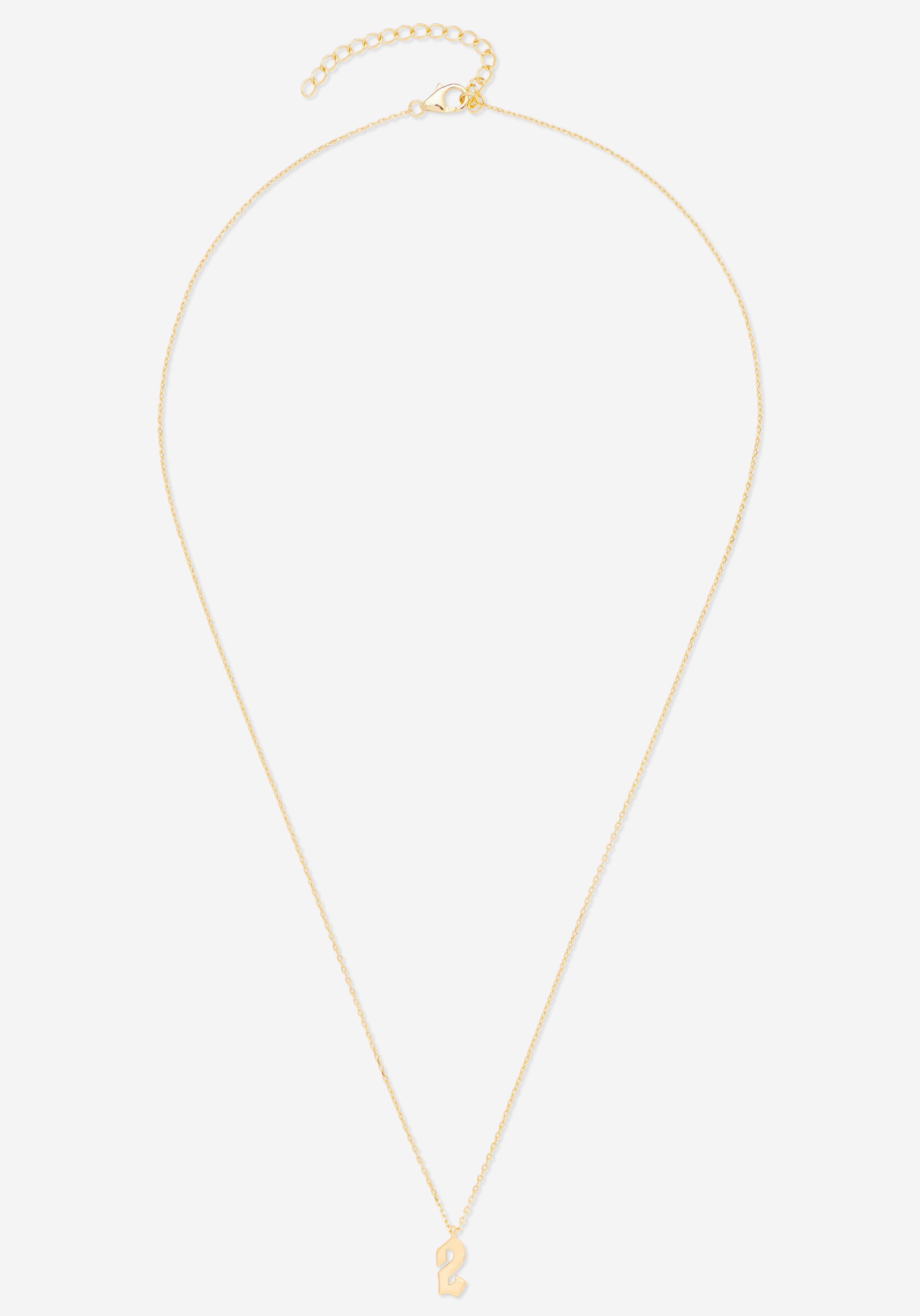 Number 2 Pendant Necklace