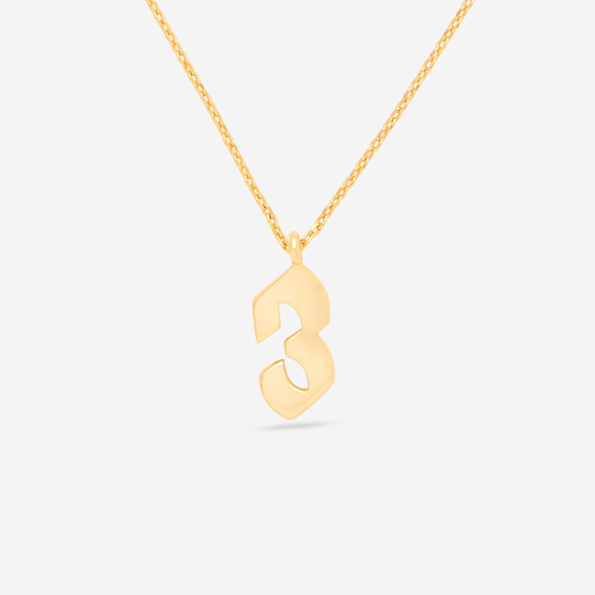 Number 3 Pendant Necklace