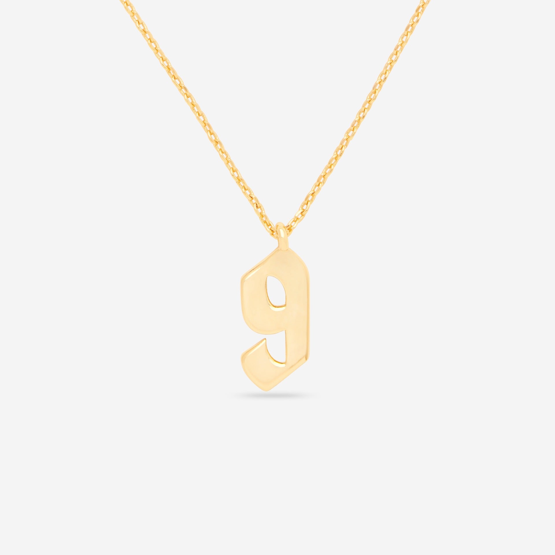 Number 9 Pendant Necklace