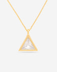 Triangle Pendant  CZ Necklace