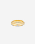 MÉGA Stacking Donut Rings in gold vermeil—two CZ-dusted sculptural bands, 6 mm & 7.7 mm wide, combined 17 mm, 22.1 g.