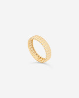 Fluted Diamond Cap Band Ring