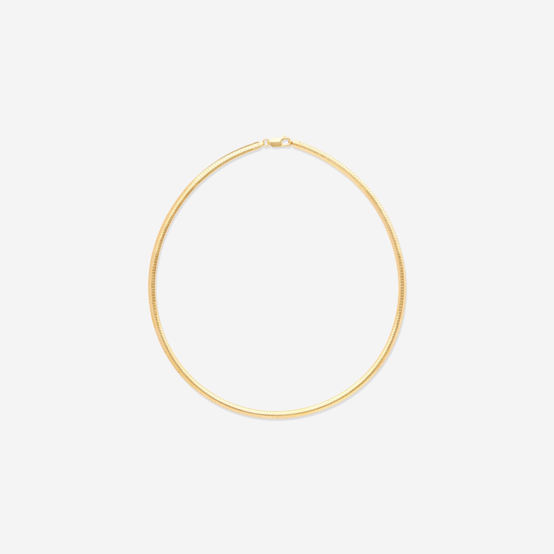 MÉGA Omega 4 Necklace in gold vermeil—4 mm-wide sterling chain (16″ or 18″), lobster clasp, polished and wearable.