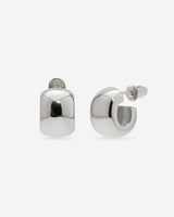 MÉGA Chunky Small Hoop Earrings in gold vermeil—16.5 × 11.5 mm bestselling lightweight hoops, 4 g, with stainless-steel posts.