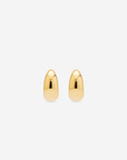 MÉGA Hershey Earrings in gold vermeil—lightweight everyday hoops, 16.5 mm × 11.5 mm with stainless-steel posts, 4 g.