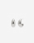 MÉGA Hershey Earrings in gold vermeil—lightweight everyday hoops, 16.5 mm × 11.5 mm with stainless-steel posts, 4 g.