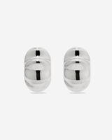 MÉGA High Low Earrings in gold vermeil—26.6 × 16 mm stepped rectangle studs with stainless‑steel posts, 15 g.