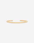 MÉGA Open Cuff Bracelet—3 mm gold-finished sterling cuff, 60 mm width, rounded oval silhouette, weighs 11.87 g.