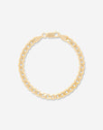MÉGA Small Curb Bracelet in gold vermeil—7″ Italian 5 mm curb-link chain, lobster clasp, 9.08 g.