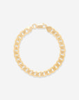 MÉGA Large Curb Bracelet in gold vermeil—7 mm-wide curb-link chain, 7″ length, 12.25 g, lobster clasp.