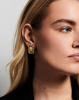 MEGA Jewelry Rounded Rectangle Earrings in Gold