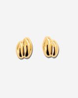 Discover the  Brioche Earrings by MÉGA Jewelry—oversized, sculptural hoops available in 14k gold or sterling silver vermeil. A bold statement piece for any jewelry collection.