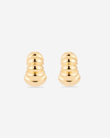 MÉGA Baby Ridge Hoop Earrings in gold vermeil—6.5 mm slim hoops with ridge detail, lightweight and refined.