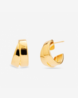 MÉGA Chunky Double Hoop Earrings in gold vermeil—two bold hoops (25 mm × 15 mm), stainless-steel posts, lightweight 5.99 g.