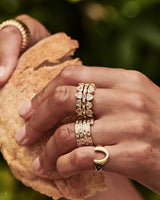 Sculptural ring with twin baguette stones, designed for modern stacking or solo wear. A sleek, architectural statement in your everyday rotation.